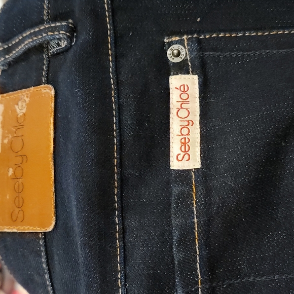 SEE BY CHLOE Dark Blue Denim Skirt US 8 Made In Italy GUC - Picture 8 of 16